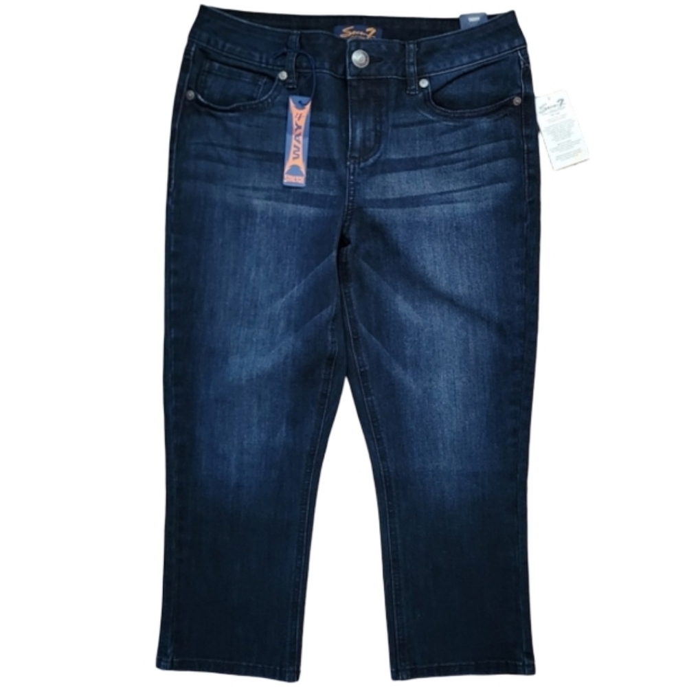 NWT Seven7 Capri‎ Blue Denim Jeans Women's Size 8